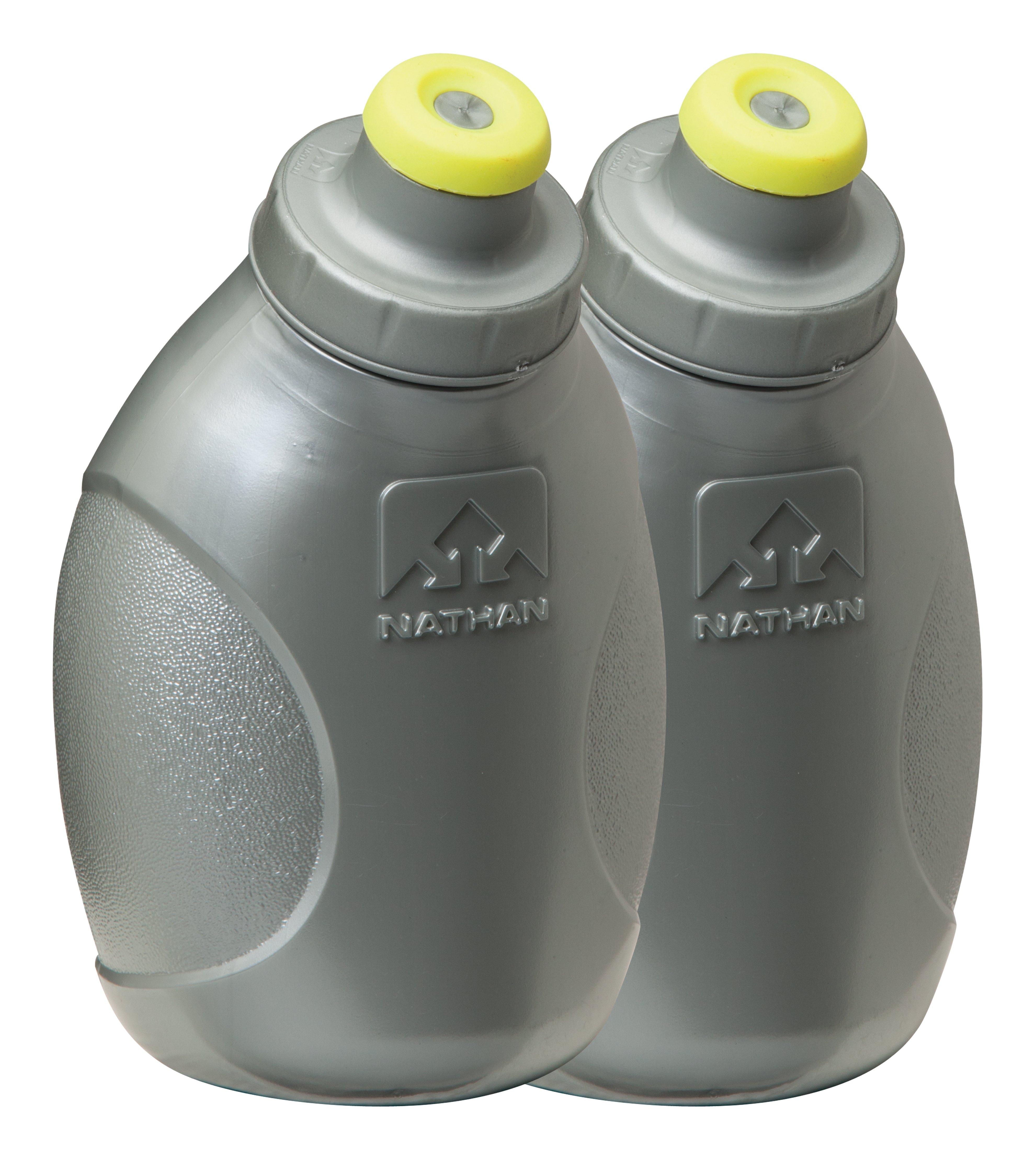 Nathan Push Pull Cap 10oz 2pk Flasks - Silver 